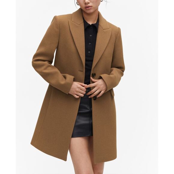 Mango Women's Lapelled Straight-Cut Coat C-30 - Picture 1 of 5